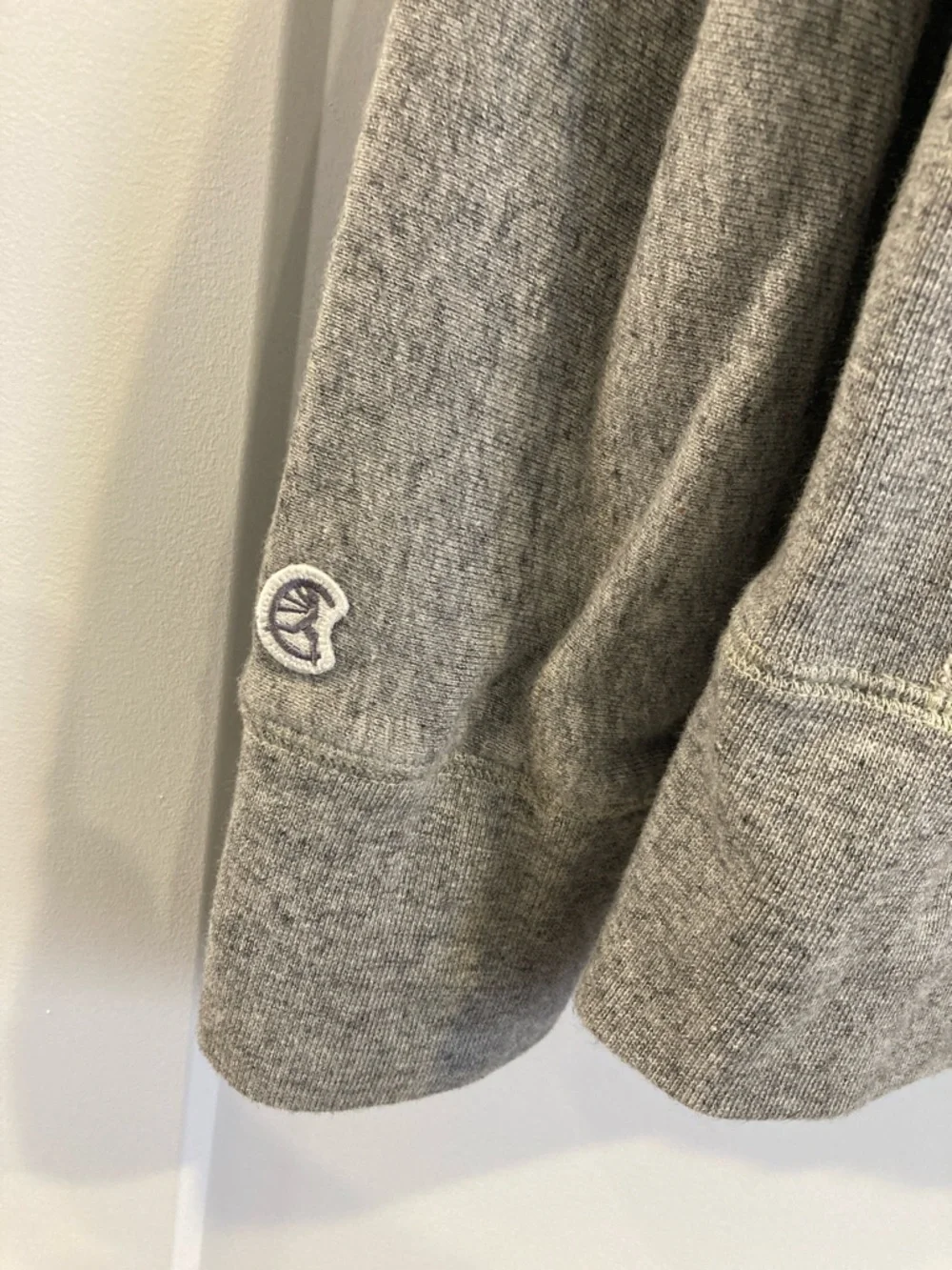 Todd Snyder/Champion Light Gray Hoodie with Cream Drawcords - Picture 6 of 7